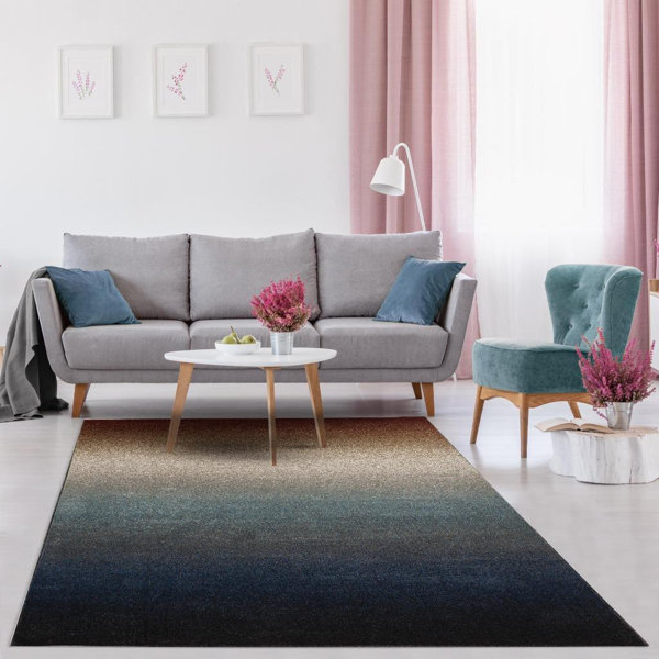Latitude Run® Performance Blue/Gray/Brown Rug | Wayfair